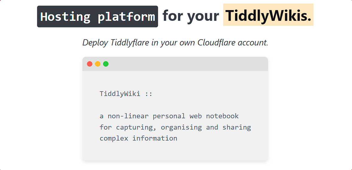 Tiddlyflare your own tiddlywiki hosting platform 